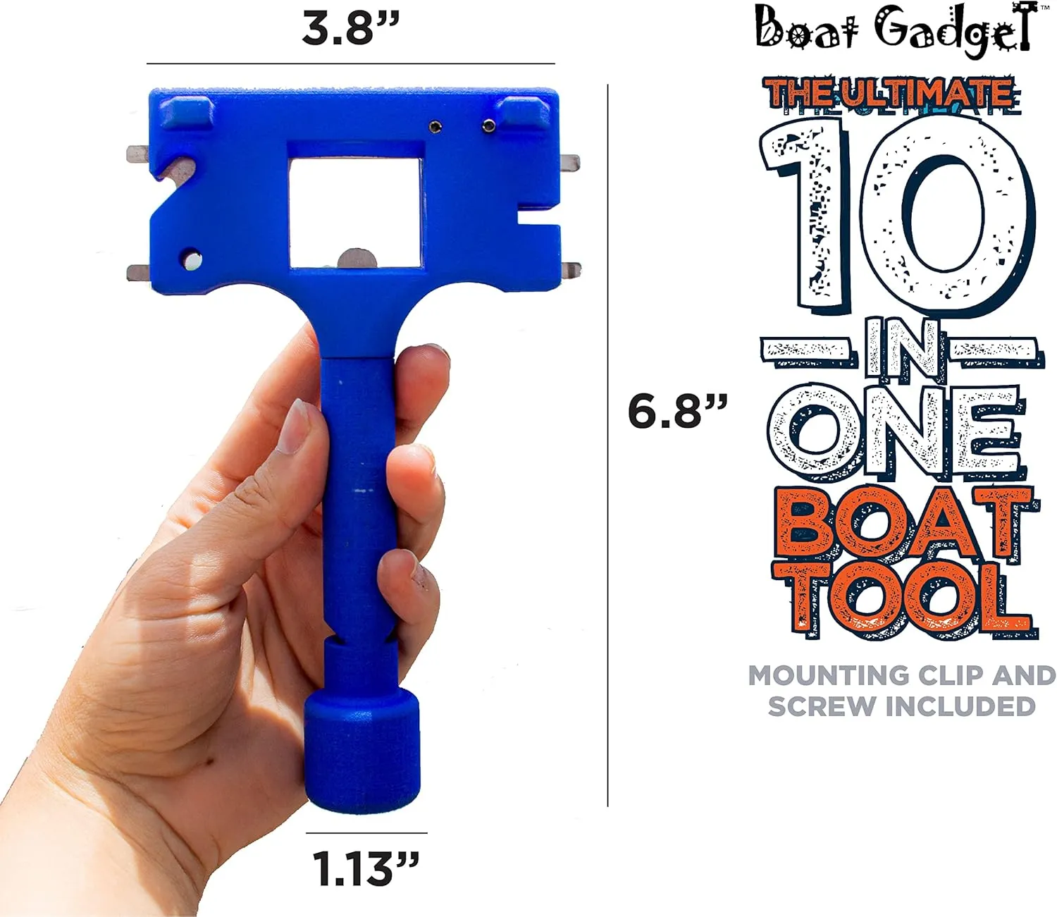 – This 10-in-1 Boat Tool Includes Beer and Wine Bottle Opener, Safety Whistle, Fishing Line Cutter, Marine Gas Cap Key & Other Essential Tools – Great idea for Boat Owners