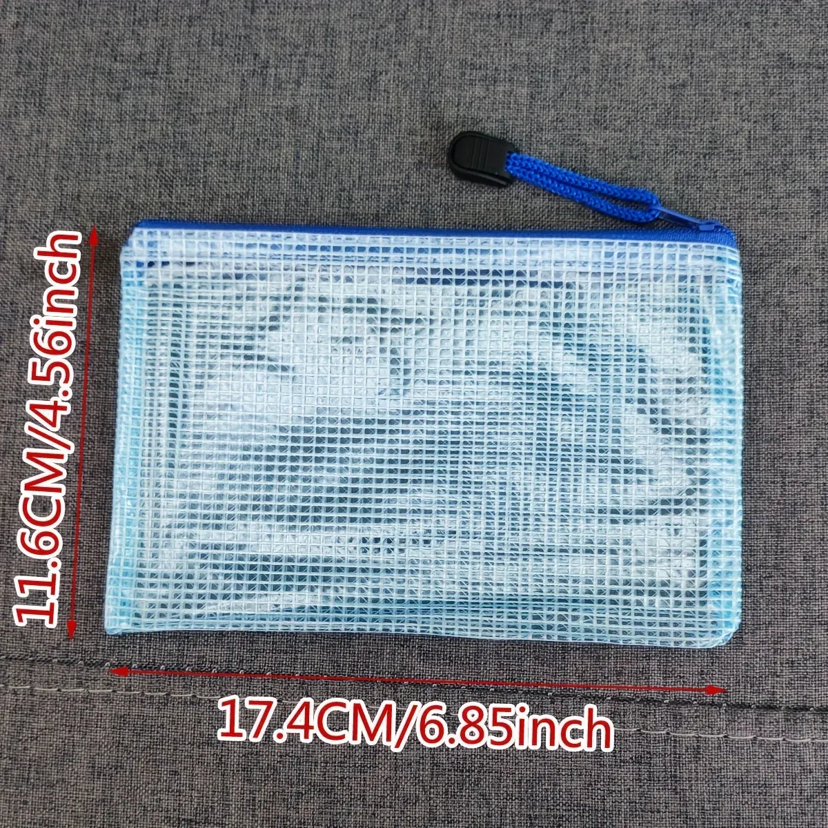 10 Pcs A6 Mesh Zipper Pouches (6.85x4.56) - Assorted Colors, Waterproof Document & Stationery Bags