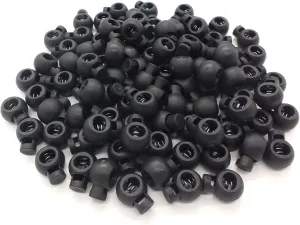 100 Pcs Plastic Spring Cord Lock,String Cord Locks Black,Spring Stop Toggle Stoppers，for Backpacks，lanyard，DIY Handmade