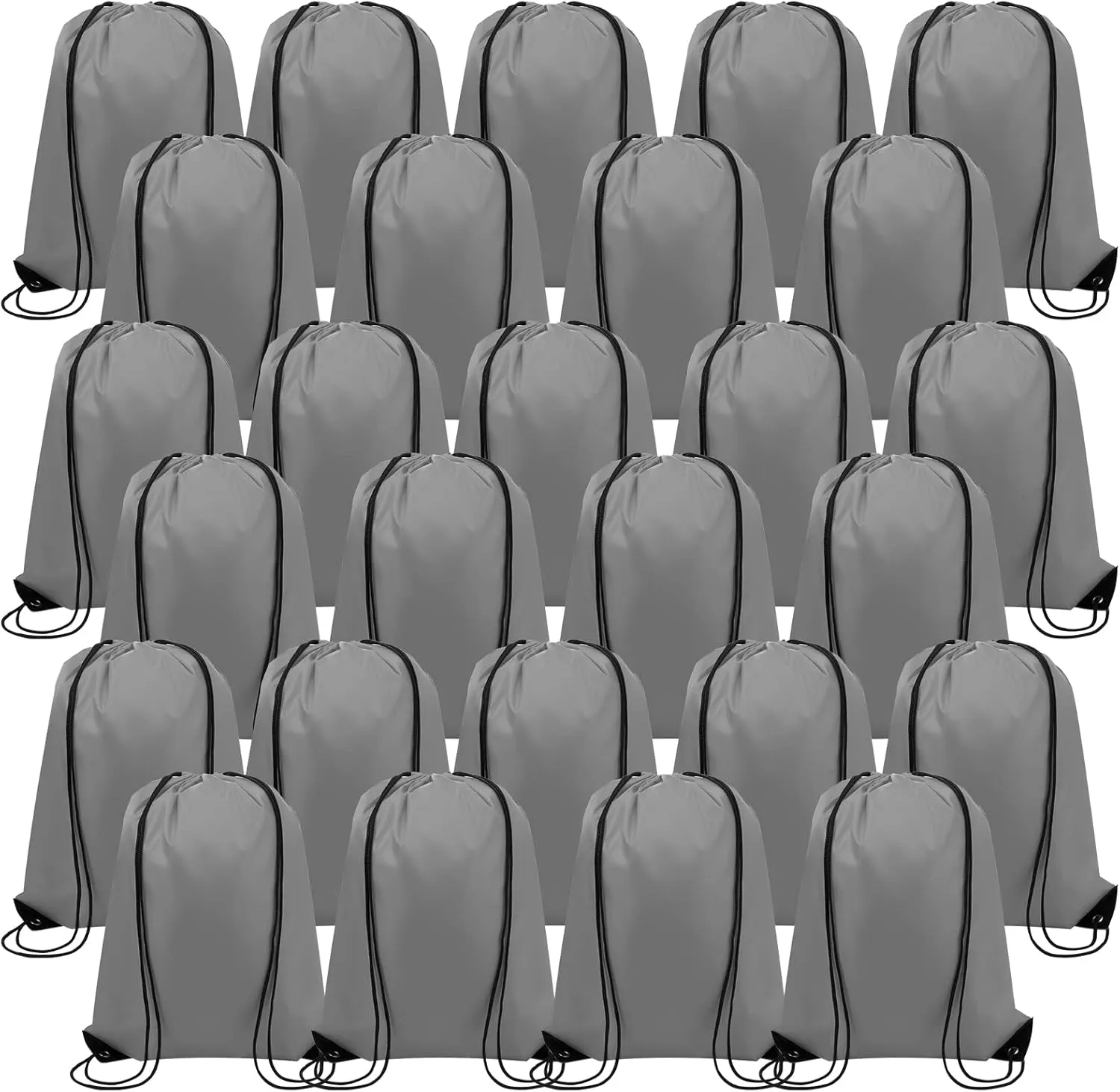 100 Pieces Drawstring Backpack Bags Bulk Back Sack String Bags Cinch Storage Bags for Gym School Travel DIY Gifts (Gray)