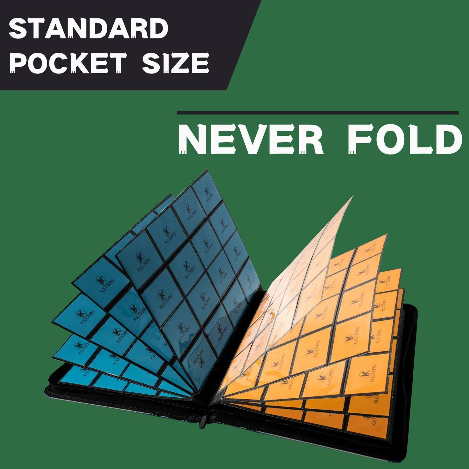 1000  Pockets Trading Card Binder, 16-Pocket Card Ablum Compatible with MTG,Sports Cards & Other Standard Size Trading Card (GREEN)