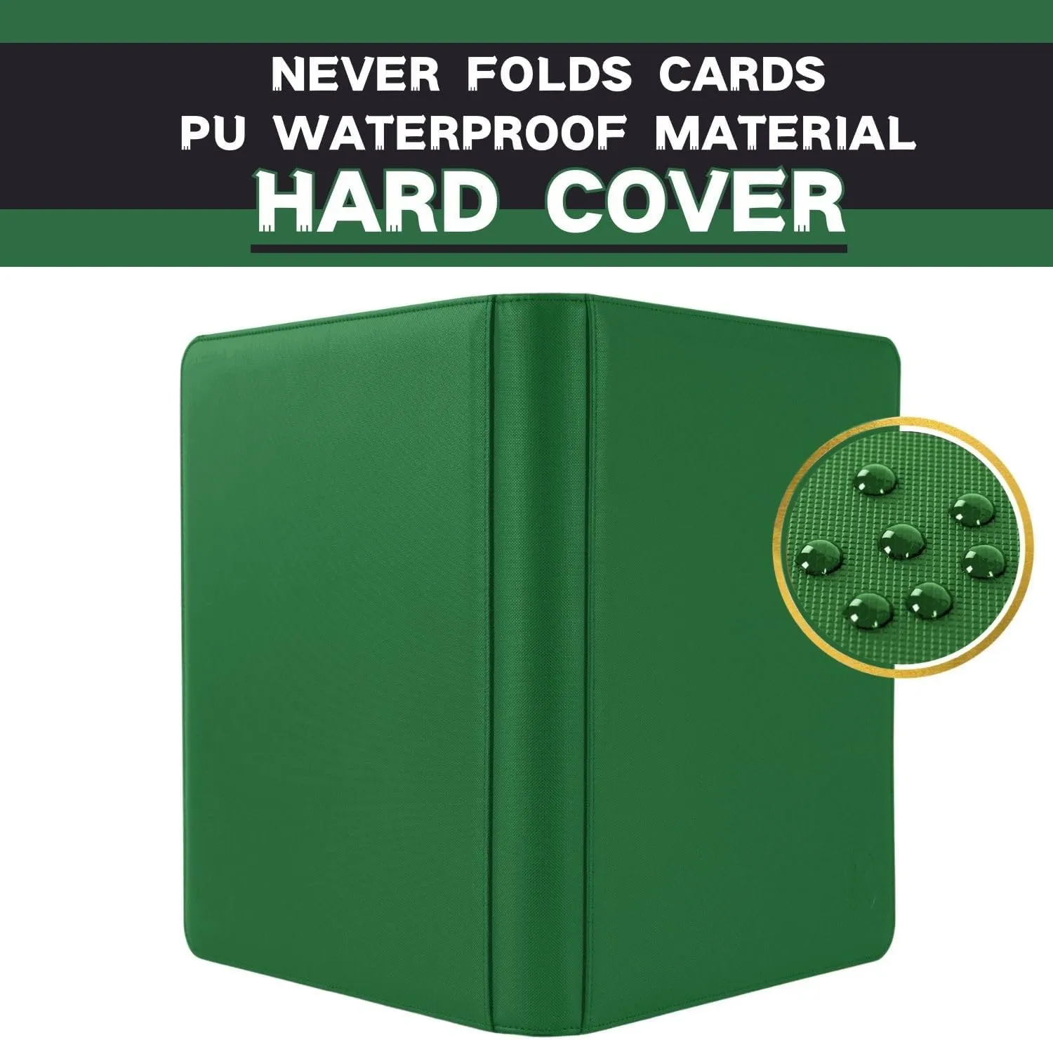 1000  Pockets Trading Card Binder, 16-Pocket Card Ablum Compatible with MTG,Sports Cards & Other Standard Size Trading Card (GREEN)