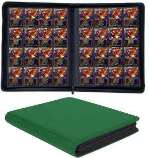 1000  Pockets Trading Card Binder, 16-Pocket Card Ablum Compatible with MTG,Sports Cards & Other Standard Size Trading Card (GREEN)