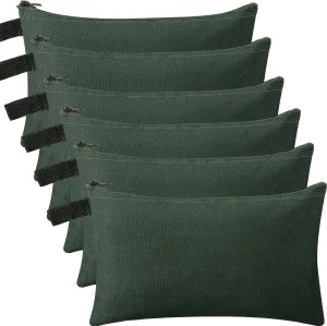 12 Pcs Canvas Tool Bag Pouch 16 oz Heavy Duty Zipper Pouch Bag 11.81 x 7.87 Inch Utility Multipurpose Tote Organizer with Dependable Zipper Storage Organizer for Tool Organization Army Green