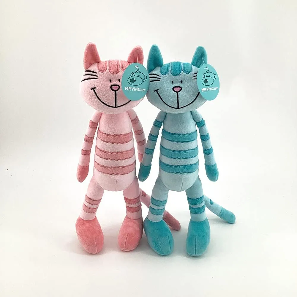 13" Blue Huggable Standing Cat Stuffed Animals Plush Toy,Stuffed Cat Plush Toys for Girls,Cat Toys for Kids,Great Gift for Children,Birthday,Baby Shower,Christmas,Machine Washable