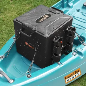 13''x13''x13'' FlexCrate Kayak Fishing Crate with 4 Rod Holders (Assembly Needed),Compact Kayak Tackle Storage Box & Gear Organizer for Kayaks,with Lockable Lid - Carbon Fiber Black,DIY & Lightweight
