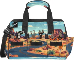 15 Inch Tool Bag 14-Pockets Tool Box Organizer for Men Highway Landscape Tool Tote Bag Waterproof Toolbox with Shoulder Strap Heavy Duty Garden Tool Organizer for Mechanic