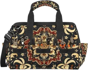 15 Inch Tool Bag 14-Pockets Tool Box Organizer for Men Restoring Ancient Pattern Tool Tote Bag Waterproof Toolbox with Shoulder Strap Heavy Duty Garden Tool Organizer for Mechanic