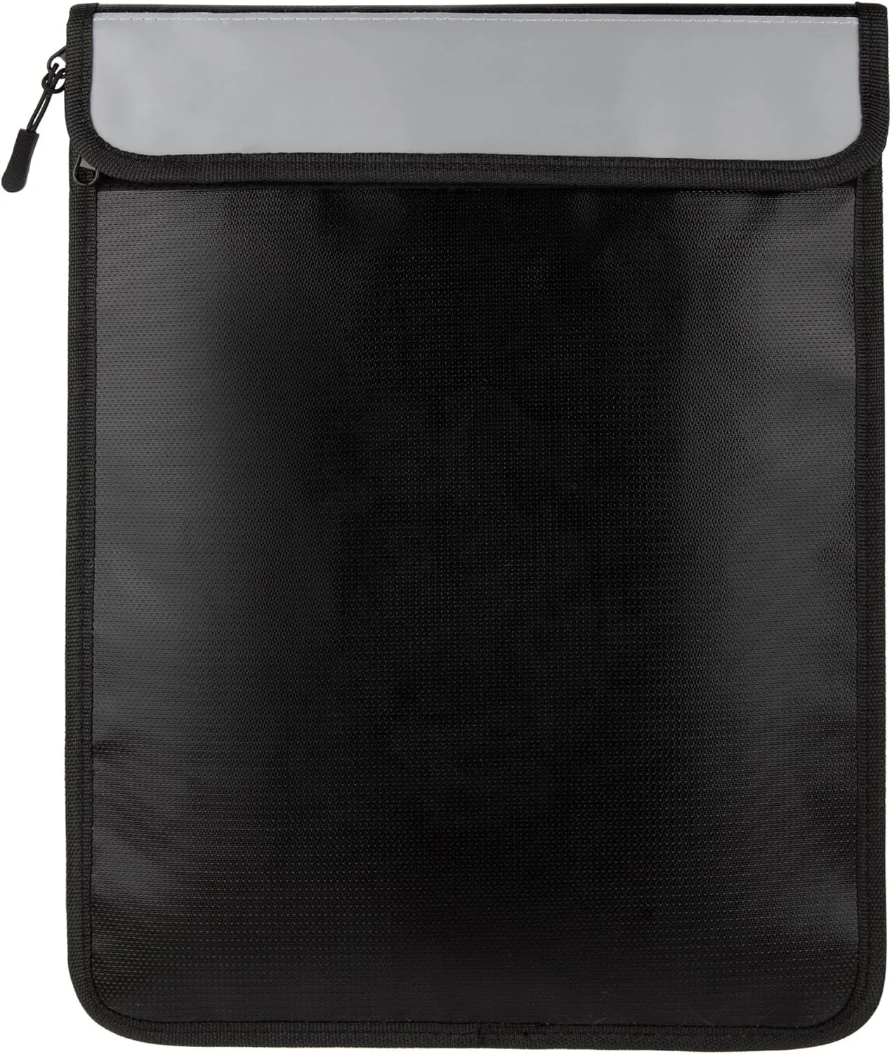 15"x11" Fireproof Waterproof Document Bag (2000℉) - Dual Pockets with Waterproof Zippers & Reflective Strips for Legal Contracts, Medical Files, Cash Storage (Black)