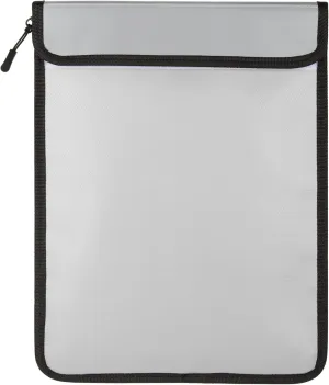 15"x11" Fireproof Waterproof Document Bag (2000℉) - Dual Pockets with Waterproof Zippers & Reflective Strips for Legal Contracts, Medical Files, Cash Storage (Grey)