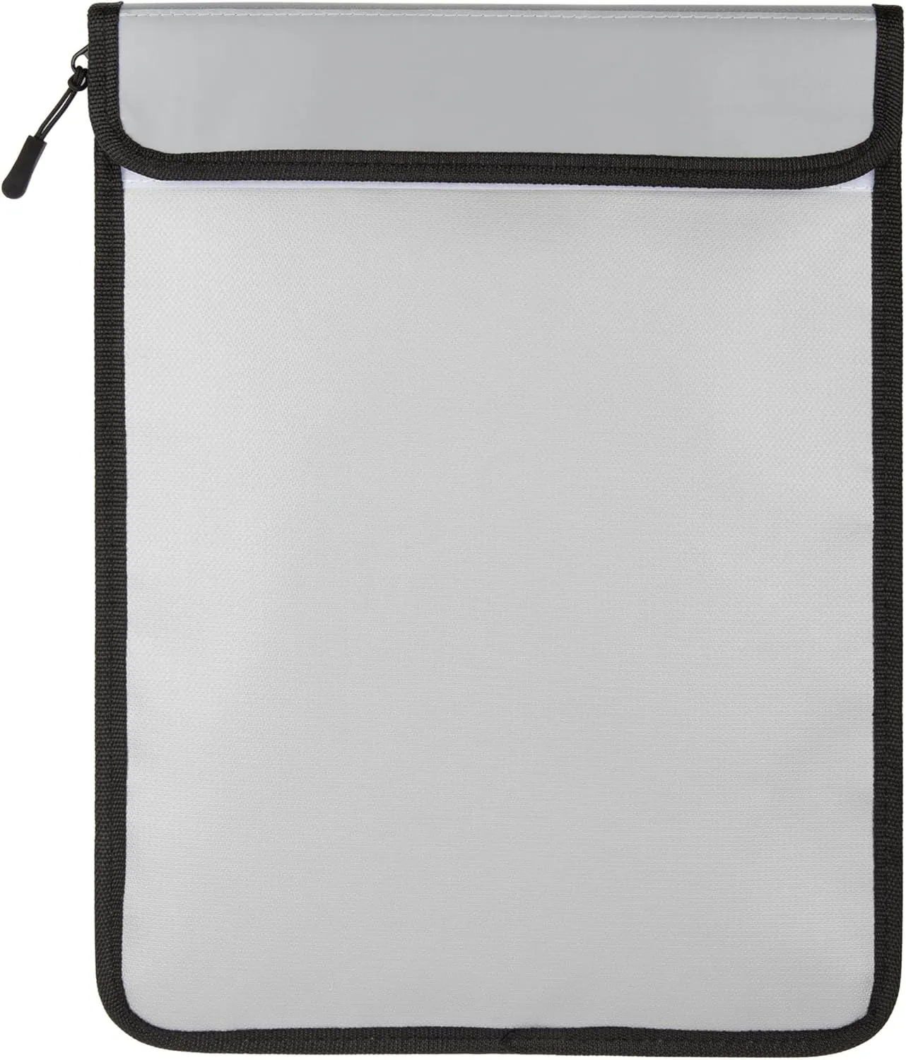 15"x11" Fireproof Waterproof Document Bag (2000℉) - Dual Pockets with Waterproof Zippers & Reflective Strips for Legal Contracts, Medical Files, Cash Storage (Grey)
