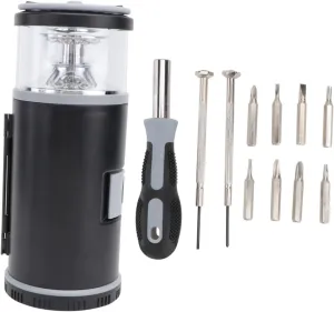1Pc Handheld Camping Lamp Tool Durable for Hiking Fishing Dog Walking Includes Precision Screwdriver Bits Weather Resistant Lightweight Design for Outdoor