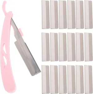 1set Eyebrow Trimming Tools Blades Portable Eyebrow Shaver Makeup Tool for Beginners Non- Handle Stainless Steel for Home Travel Use