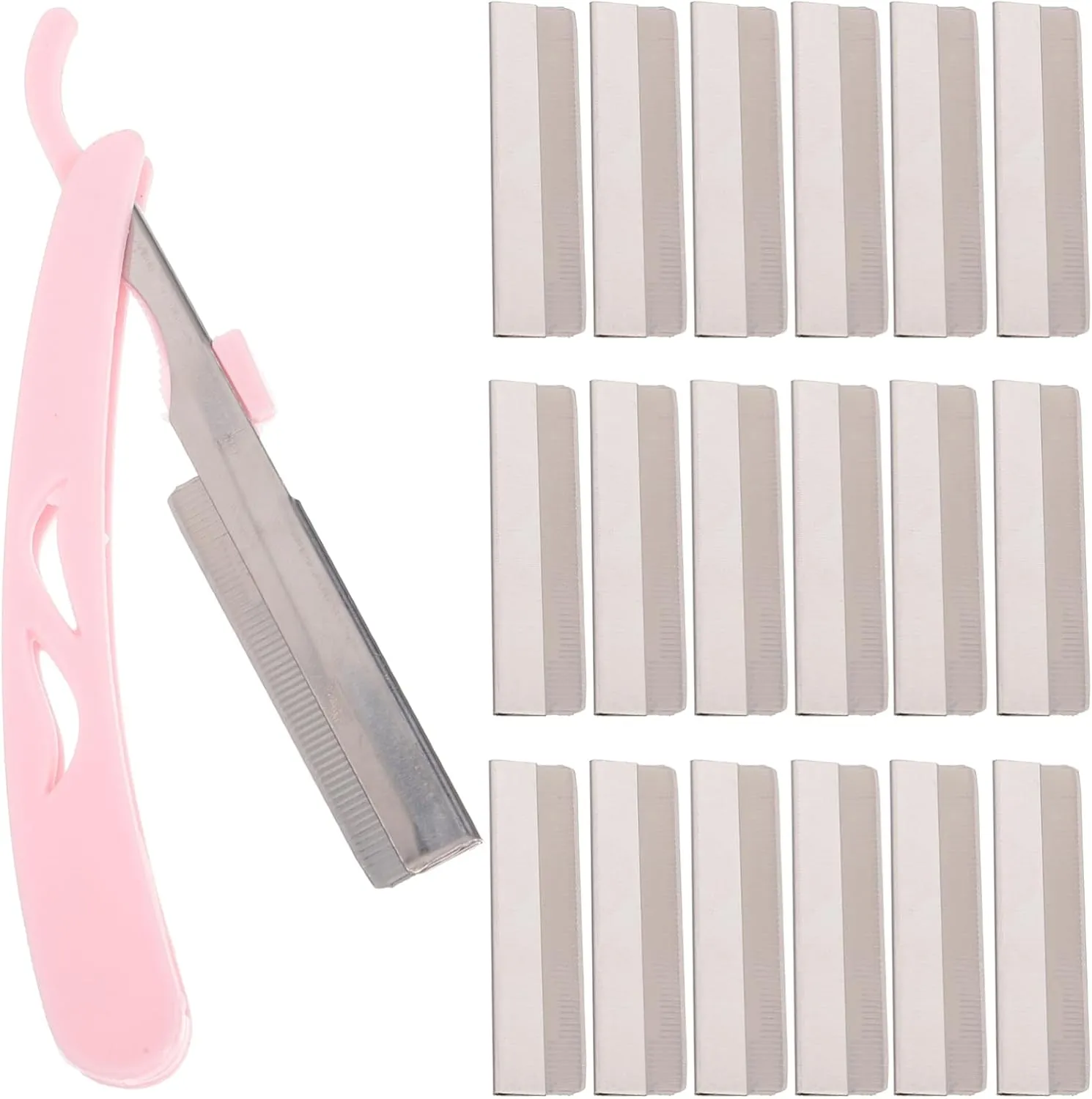 1set Eyebrow Trimming Tools Blades Portable Eyebrow Shaver Makeup Tool for Beginners Non- Handle Stainless Steel for Home Travel Use