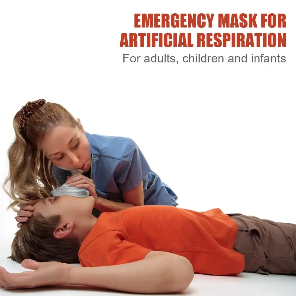 2-10PCS Professional CPR Mask with One-Way Valve for First Aid and Emergency Rescue