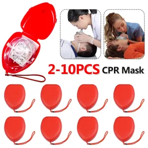 2-10PCS Professional CPR Mask with One-Way Valve for First Aid and Emergency Rescue