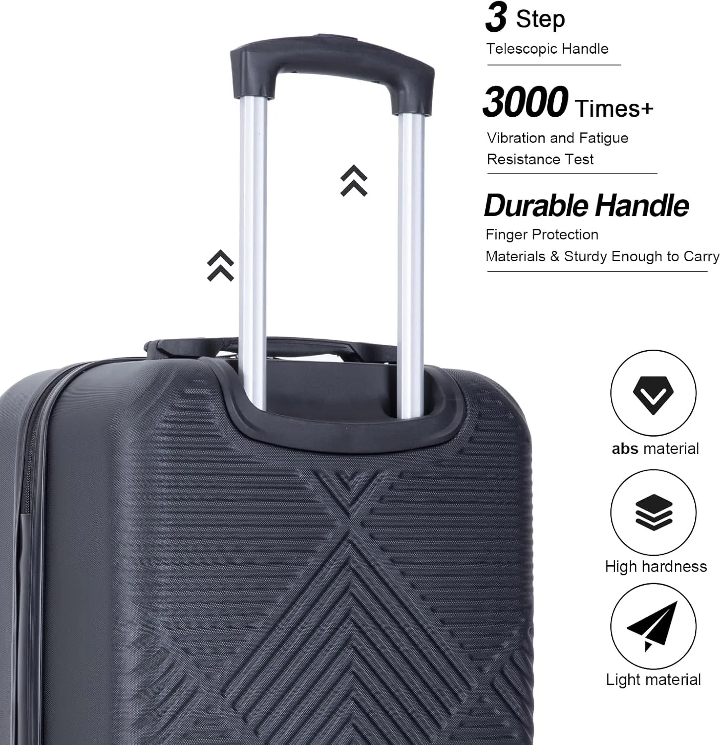 2 Piece Carry on Luggage Set, Airline Approved 20 Inch Luggage with Cosmetic Case HardShell Suitcase with Spinner Wheels, Lightweight Durable Hardside Suitcases Set, Dark Black