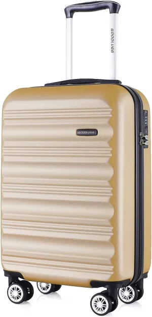 20-Inch Carry-on Luggage with Spinner Wheels and TSA Lock, Airline Approved Lightweight Hardside Suitcase for Travel, Hardshell Suit Case, 20", Champagne