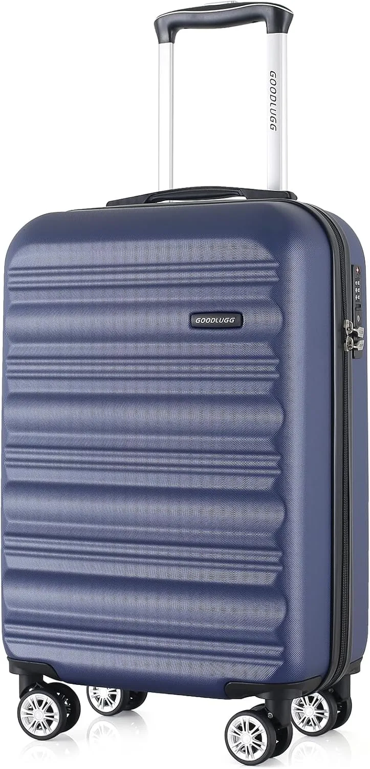 20-Inch Carry-on Luggage with Spinner Wheels and TSA Lock, Airline Approved Lightweight Hardside Suitcase for Travel, Hardshell Suit Case, 20", Navy