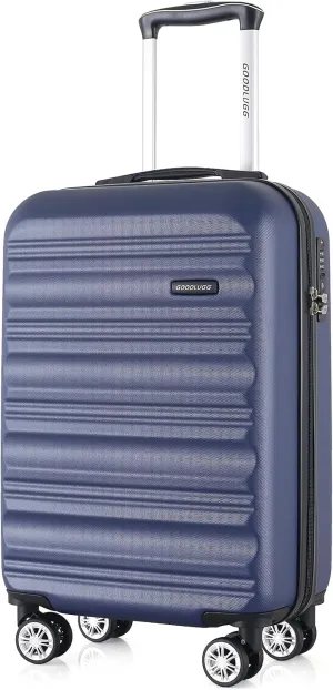 20-Inch Carry-on Luggage with Spinner Wheels and TSA Lock, Airline Approved Lightweight Hardside Suitcase for Travel, Hardshell Suit Case, 20", Navy