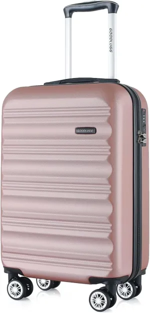 20-Inch Carry-on Luggage with Spinner Wheels and TSA Lock, Airline Approved Lightweight Hardside Suitcase for Travel, Hardshell Suit Case, 20", Rose Gold