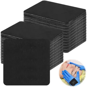 200 Pcs Dermaplaning Blade Wiping Pads on Gloves Dermaplane Razor Wipes Hair Remover for Women Men Face Eyebrows Shaver Dermaplaning Tool Esthetician Supplies, Black