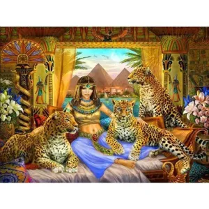 2019 Hot Sale Wall Decor Leopard Beauty And Animal 5d Cross Stitch Kits VM8415