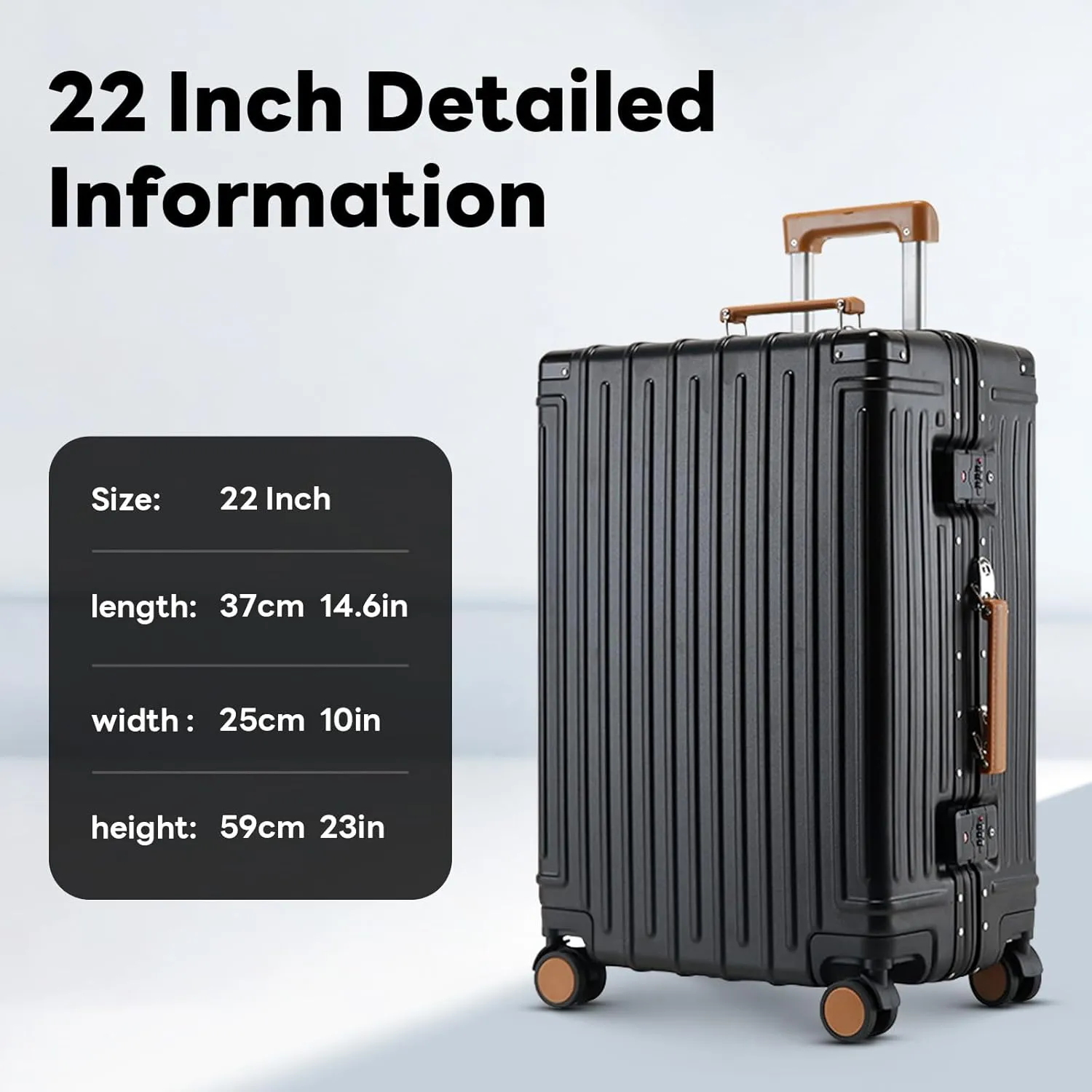 22 inch carry on luggage suitcase locks tsa approved Hardside Lightweight Suitcase with Cup Holder TSA Lock Carry On Luggage with USB Port Phone Holder suitcases with 360° 8 Double Spinner Wheels