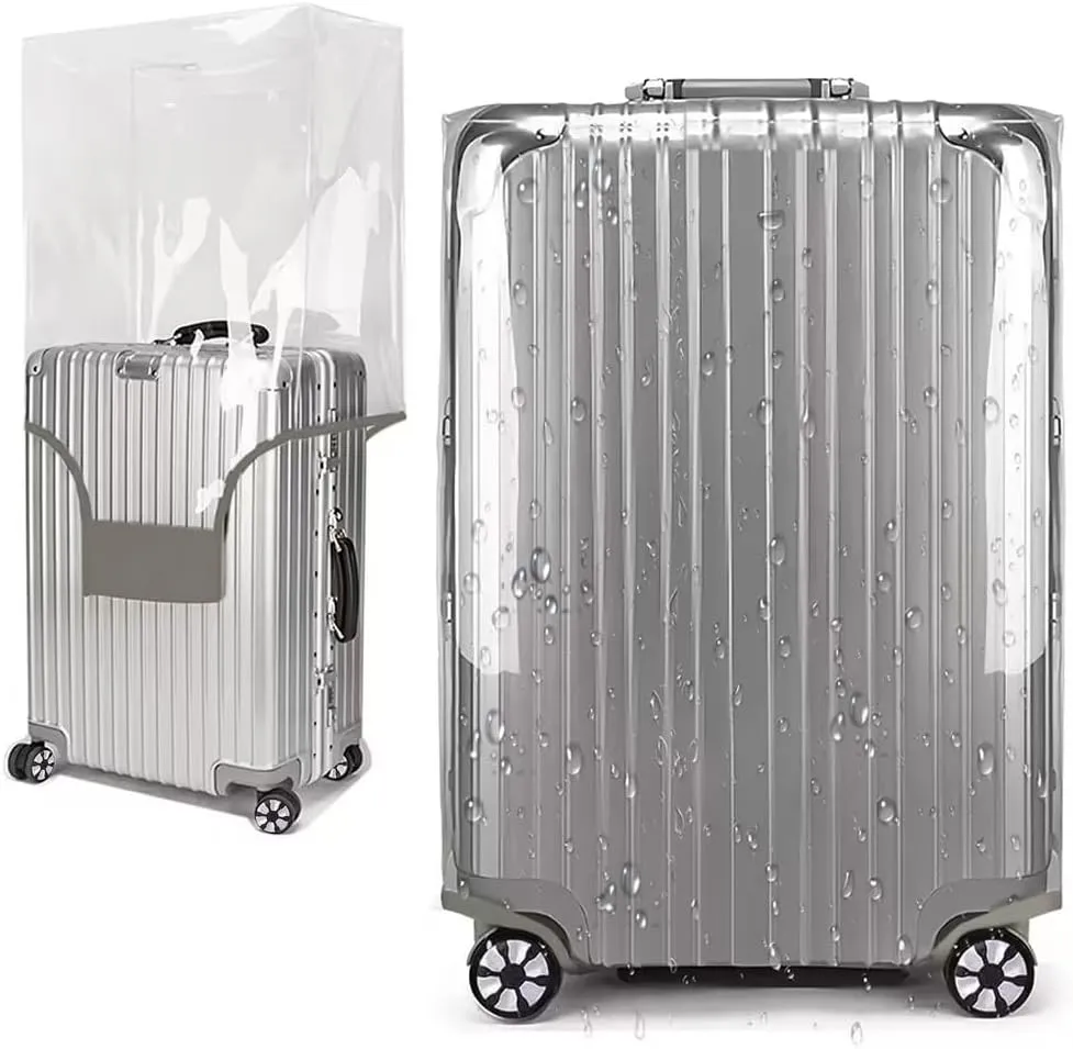 24 Inch Clear PVC Suitcase Cover Protectors Suitcase Covers for Luggage Thickened suitcase protective cover for Wheeled Suitcase Suitable for 23"-25"