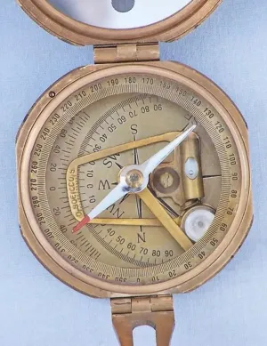 2.5 Inch Antique Vintage Brass Sundial Compass | Outdoor Nautical Style Lock Compass | for Men's Women's Hiking Travelling Use Collectors & Gifts