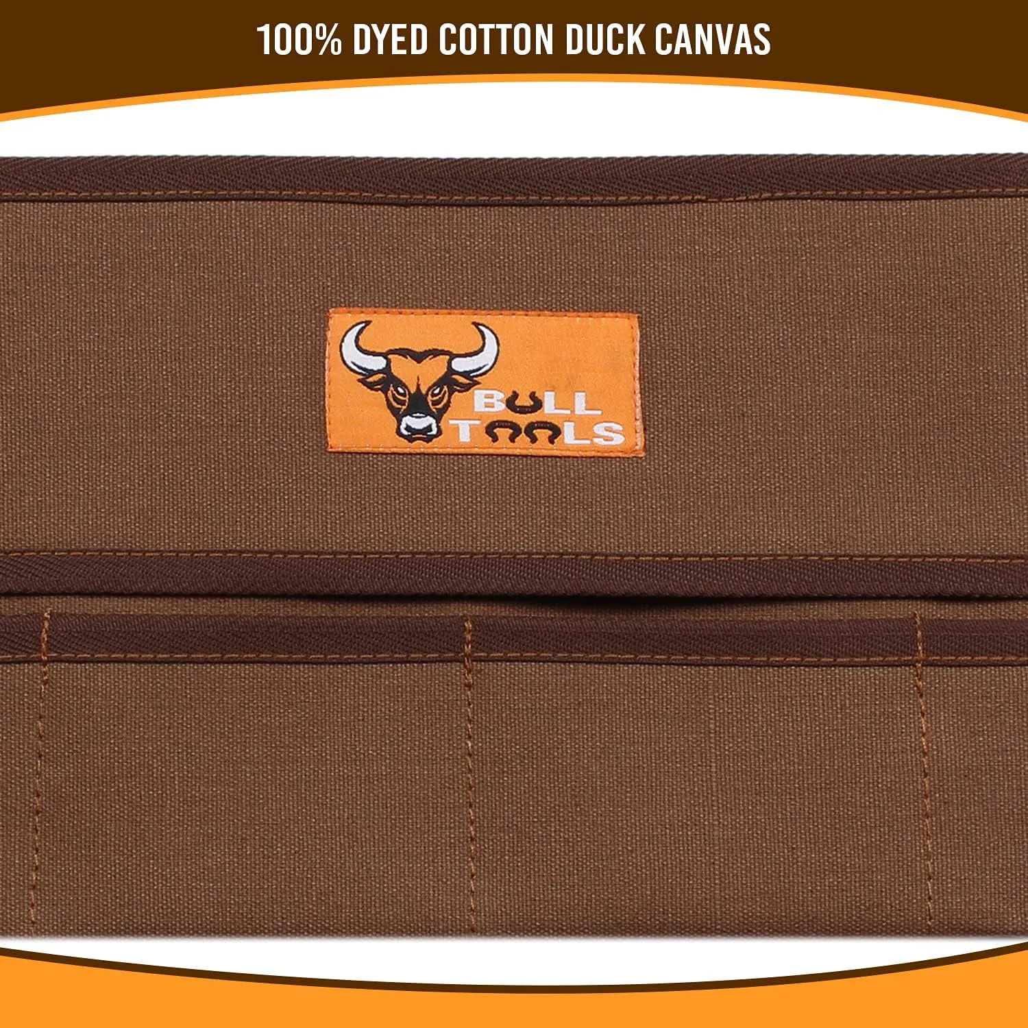 26-Pocket Wrench Roll Tool Organizer Roll-Up Tool Pouch SAE & Metric, Heavy-Duty Cotton Canvas Tool Bag, Durable Handcrafted for Easy Tool Storage & Portability - Cinnamon Brown (No Tools)
