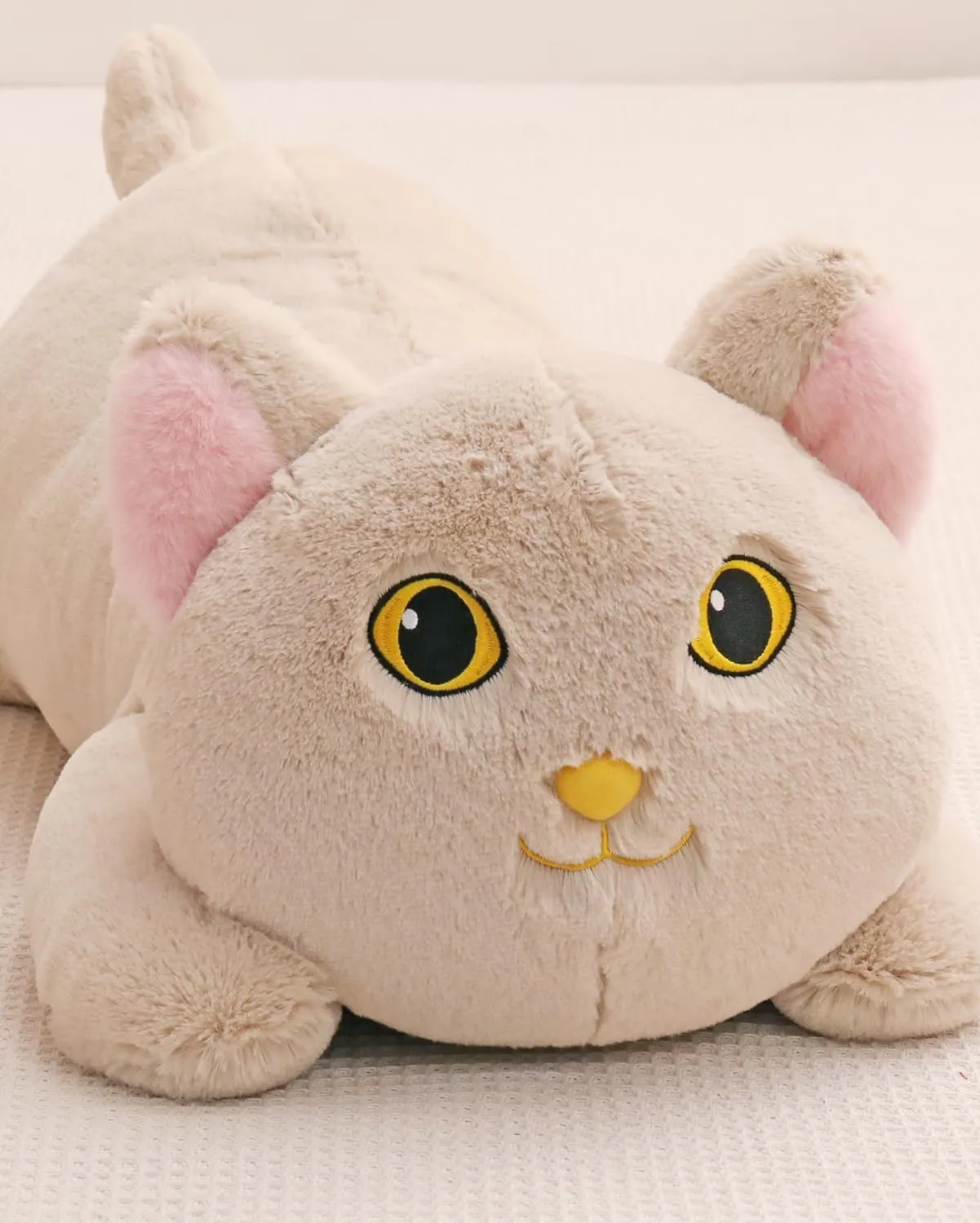 26.4 inch 5 lbs Cat Weighted Stuffed Animals, Large Weighted Plush Animal, Cute Plush Toy Pillow, Soft Kawaii Plushie Gifts for Adults, Kids, Boys and Girls (Light Gray)