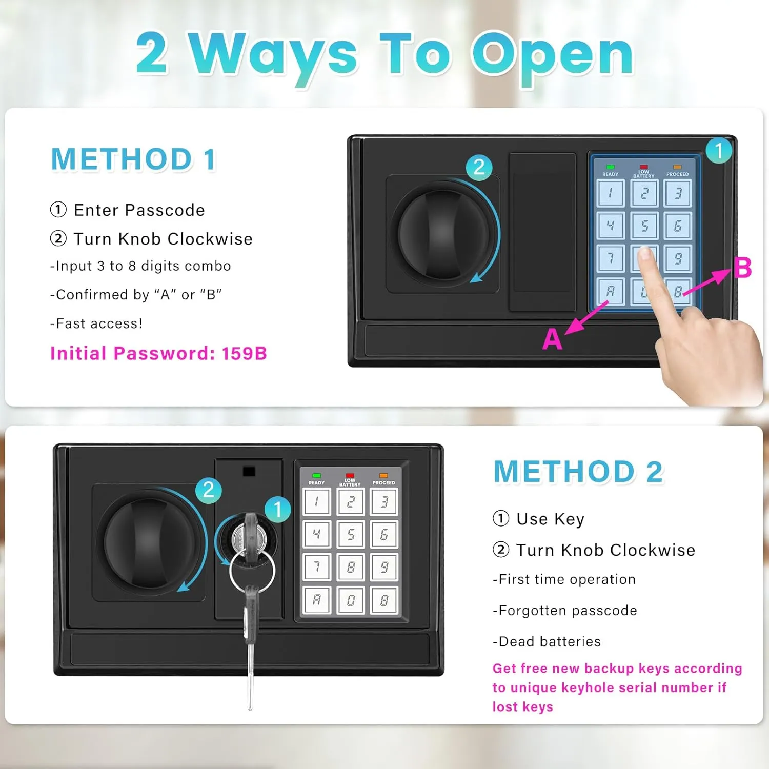 2.7 Cuft Safe Box, Home Safe with Fireproof Waterproof Bag, Anti-Theft Digital Security Lock Box with Smart Alert System, Removable Shelf, Mute Function, Personal Document Safes for Money Jewelry