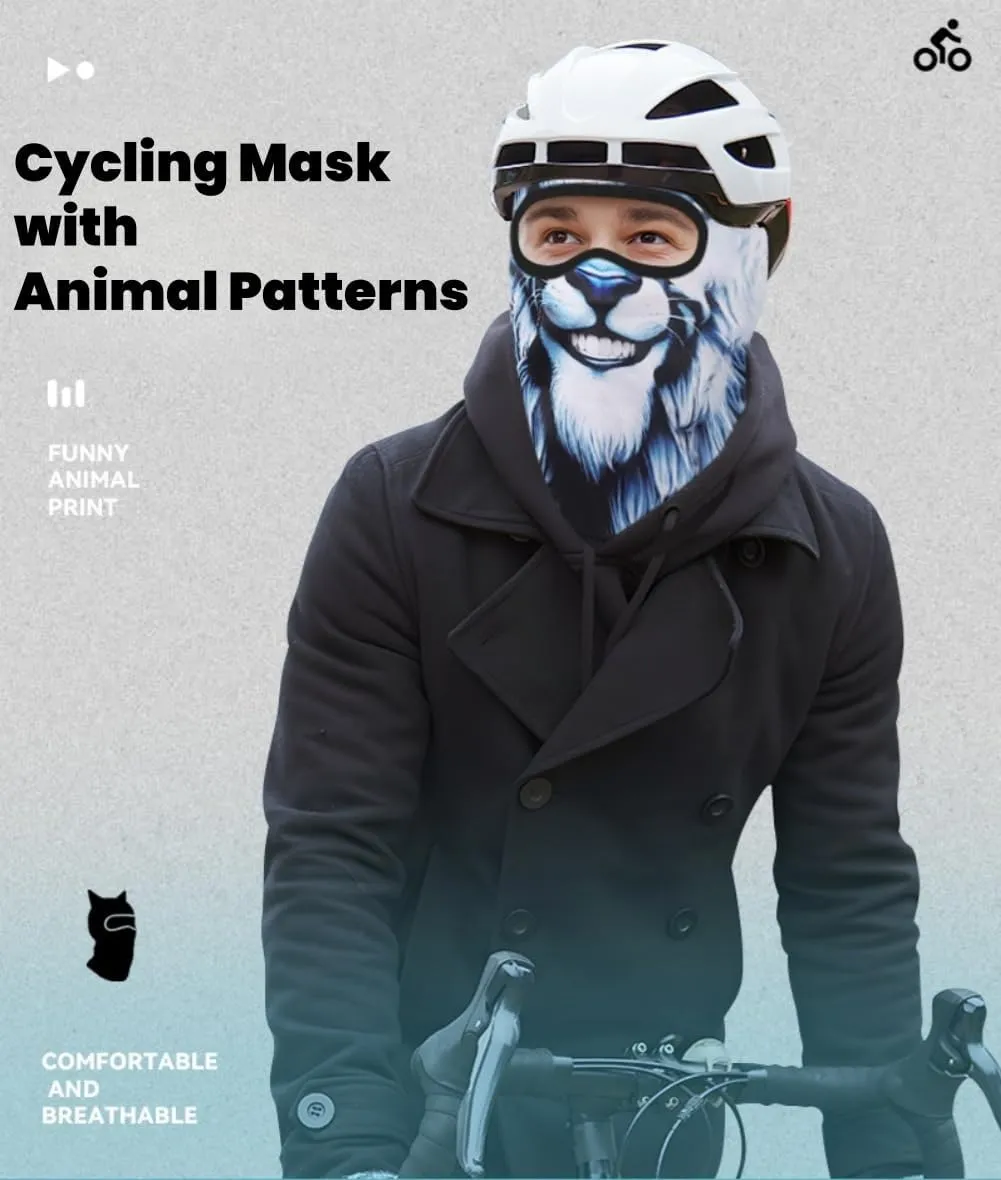 2PACK Cat Ski Mask 3D Cat Sheisty Balaclava with Ears Perfect for Skiing & Biking Music Festivals Parties