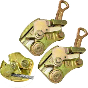 2Pcs Cable Grips Steel Wire Puller 2 Ton 4408LB, Cable Puller Tools for 4-22 mm Wire Rope, Multifunctional Pulling Tightening Tool with Swing Latch(2 Pack)