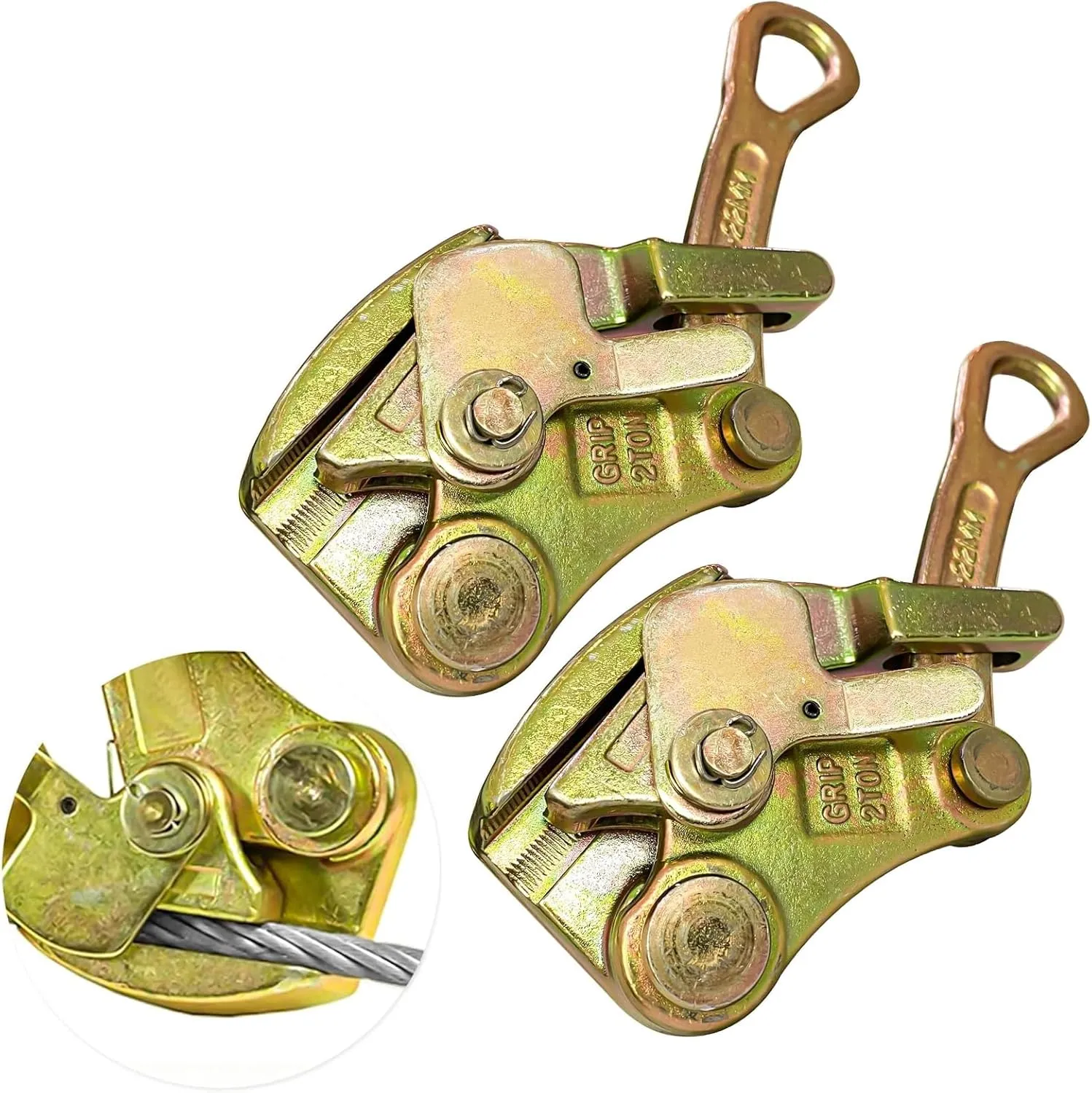 2Pcs Cable Grips Steel Wire Puller 2 Ton 4408LB, Cable Puller Tools for 4-22 mm Wire Rope, Multifunctional Pulling Tightening Tool with Swing Latch(2 Pack)