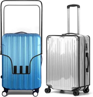 2PCS Suitcase Cover, 20/22/24/26/28/30 Inch Clear PVC Luggage Cover Protector for Wheeled Suitcase (22 Inch)