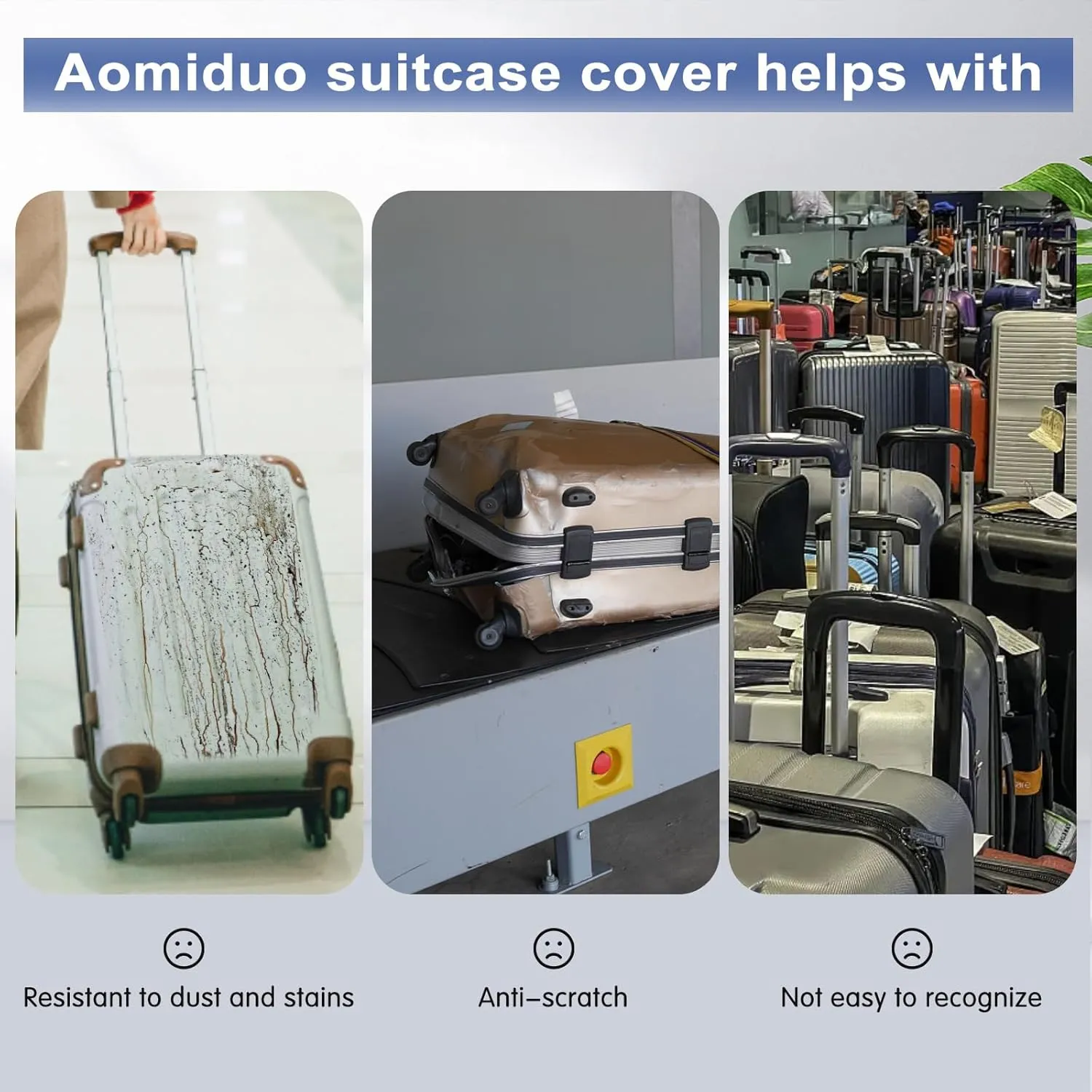 2PCS Suitcase Cover, 20/22/24/26/28/30 Inch Clear PVC Luggage Cover Protector for Wheeled Suitcase (22 Inch)