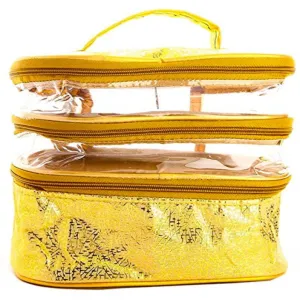 3 Compartment Transparent Waterproof Multipurpose Travel Kit and Organizer Pouch