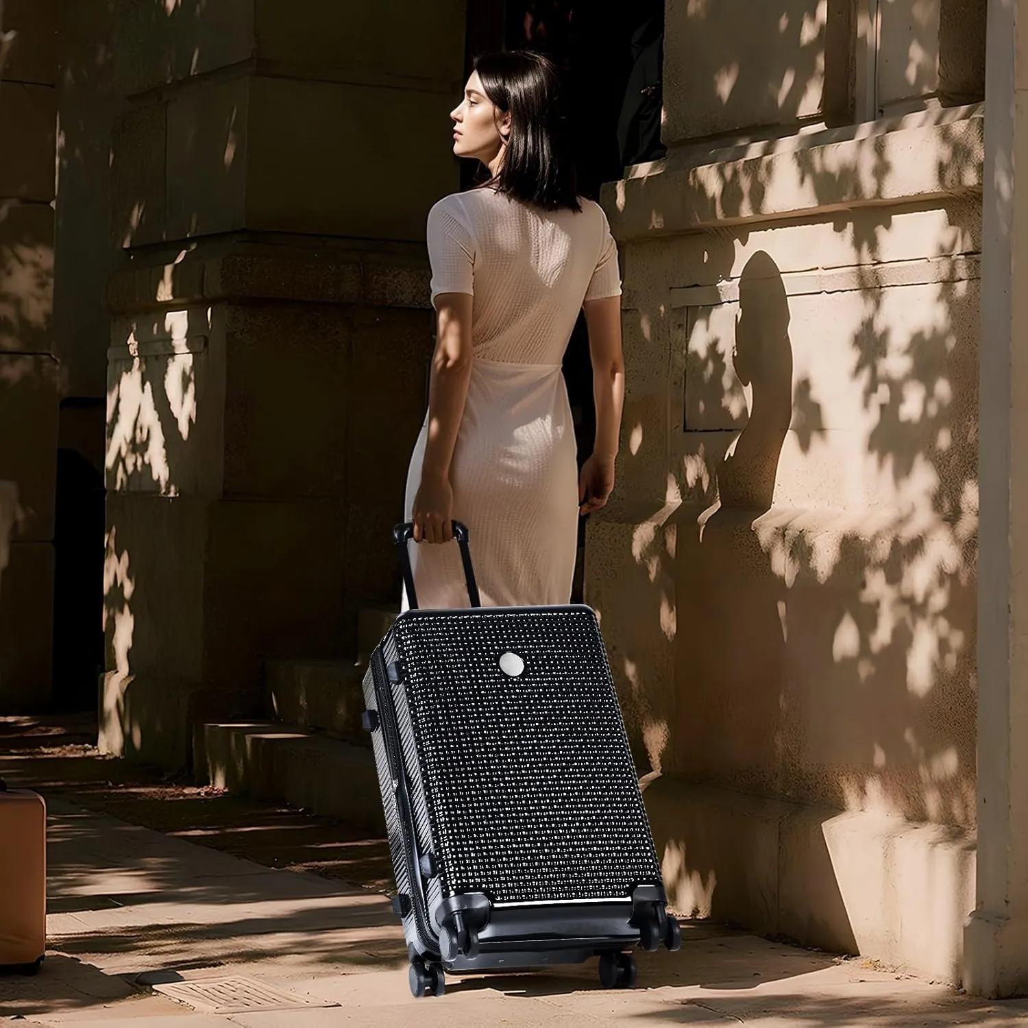 3 Piece Expandable Luggage Set Hard Shell with Spinner Wheels Lightweight Travel Suitcases Clearance Unisex Adults Durable Maletas De Viaje with TSA Lock 20/24/28(Black) US STOCK