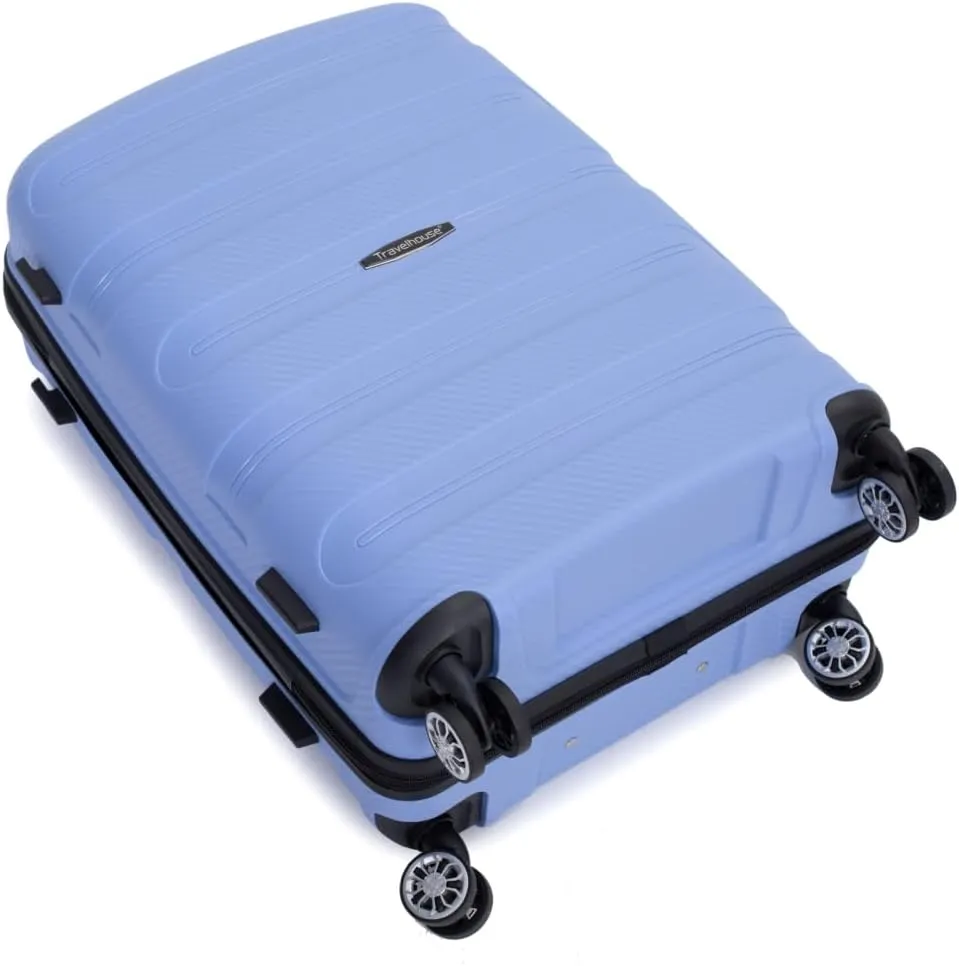 3-Piece Hardshell Luggage Set (20"/24"/28") - Lightweight PP Suitcases with Lock & 360° Spinner Wheels - Expandable Carry-On & Checked Luggage (Purplish Blue   Polypropylene)