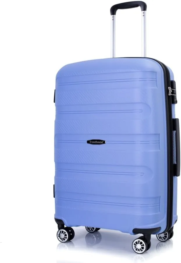 3-Piece Hardshell Luggage Set (20"/24"/28") - Lightweight PP Suitcases with Lock & 360° Spinner Wheels - Expandable Carry-On & Checked Luggage (Purplish Blue   Polypropylene)