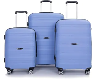 3-Piece Hardshell Luggage Set (20"/24"/28") - Lightweight PP Suitcases with Lock & 360° Spinner Wheels - Expandable Carry-On & Checked Luggage (Purplish Blue   Polypropylene)