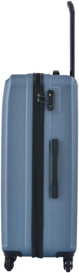 3-Piece Luggage Set (20/24/28 Inch) - ABS Lightweight Hard Shell Suitcases with Spinner Wheels, Lock & 2 Hooks - Carry-On & Checked Luggage for Travel (Blue   ABS)