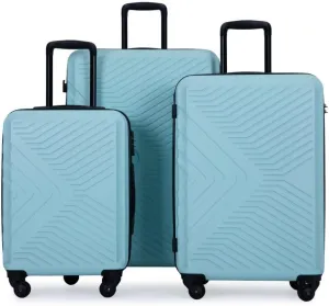 3-Piece Luggage Set (20/24/28 Inch) - ABS Lightweight Hard Shell Suitcases with Spinner Wheels, Lock & 2 Hooks - Carry-On & Checked Luggage for Travel (Green   ABS)