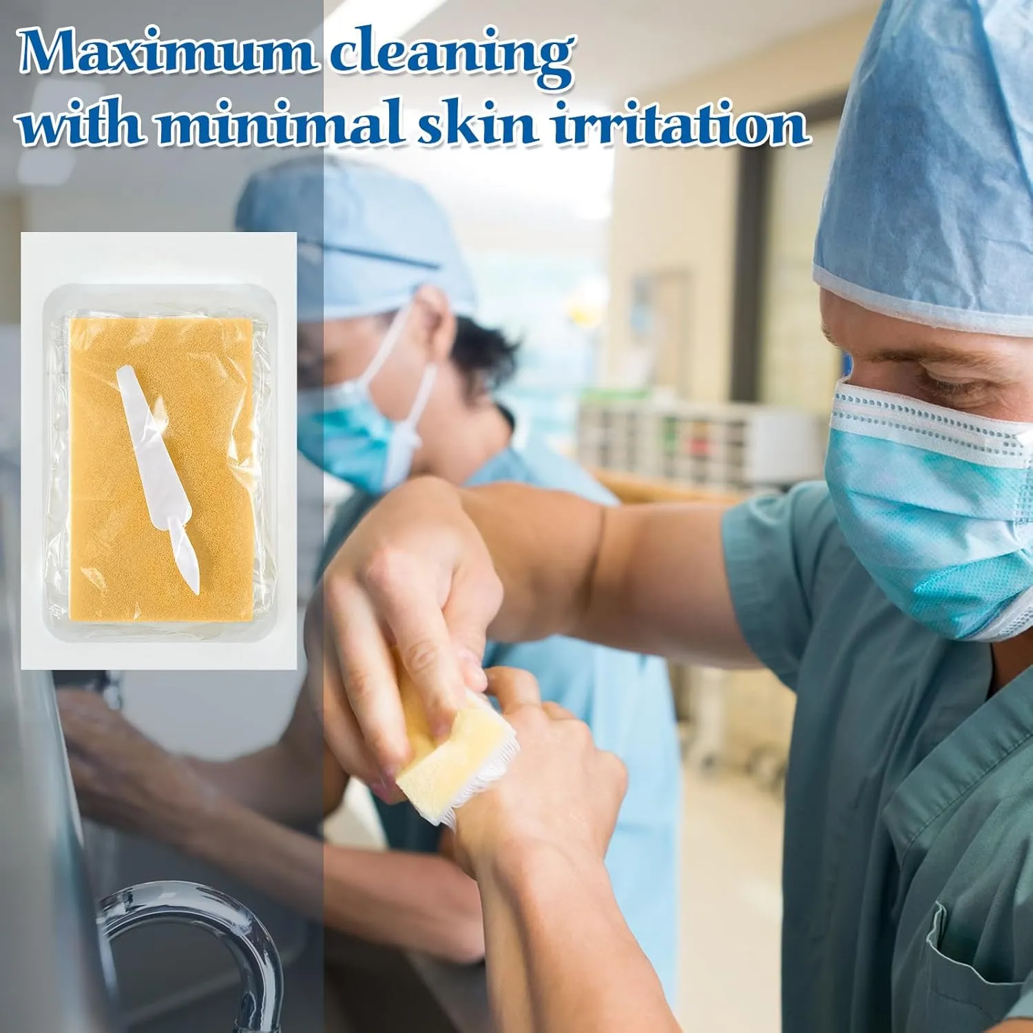 30 Pcs Surgical Hand Scrub Brush with Sponge Disposable Double Sided Cleaning Scrub Brush for Nails Sensitive Skin Wound Care Doctors Office Cat