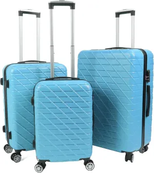 3PCS Heavy Duty Luggage Set, Hardshell Spinner Suitcases with TSA Lock, 150kg Load Capacity, Lightweight ABS Aluminium Alloy, 20in 24in 28in Upright Travel Bags (Blue)