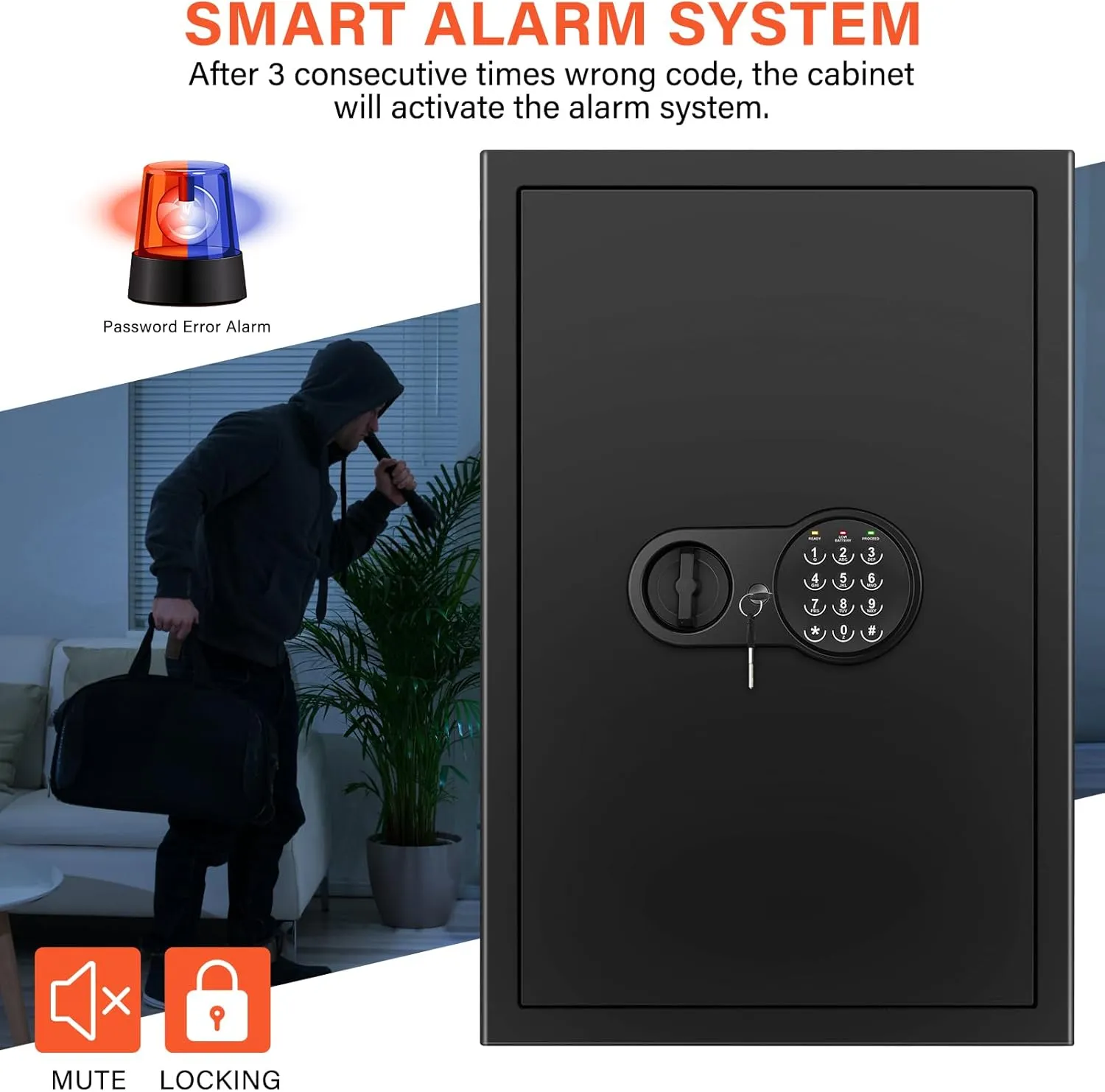 4.0 Cu ft Extra Large Home Safe Box Fireproof Waterproof, Fire proof Safe with Fireproof Document Bag, Digital Keypad and 3 Removable Steel Shelf, Security Box for Money Medicines Jewelry Valuables