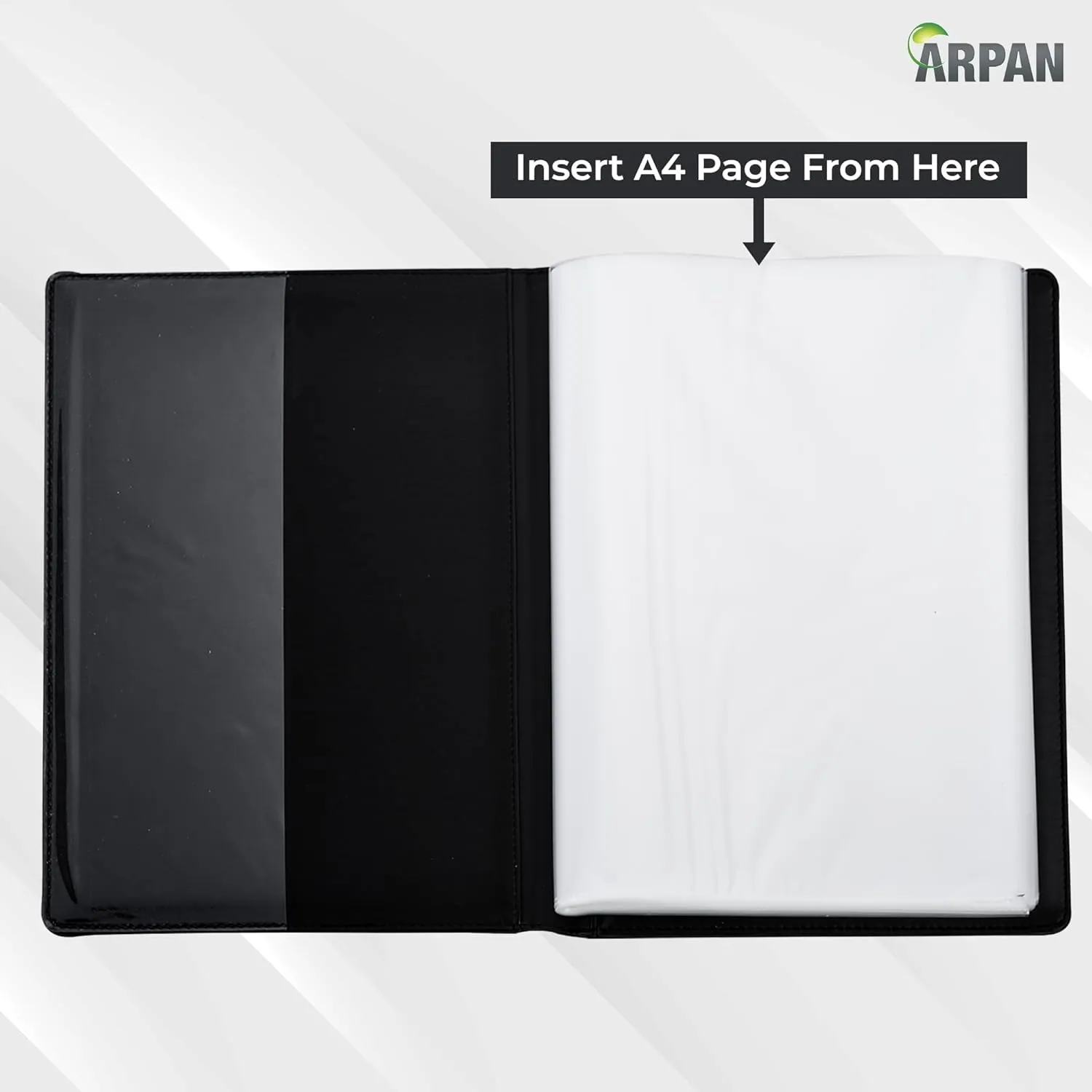 48 Pockets 96 Sides A4 Presentation Folder Document File Folder Display Book Portfolio Professional Conference Folder Faux Leather (Black)