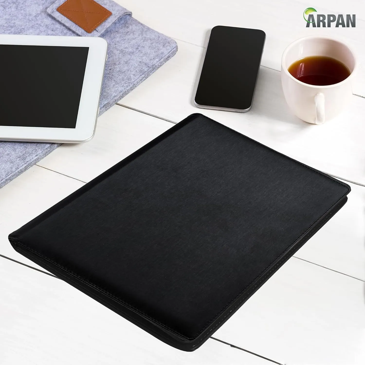 48 Pockets 96 Sides A4 Presentation Folder Document File Folder Display Book Portfolio Professional Conference Folder Faux Leather (Black)